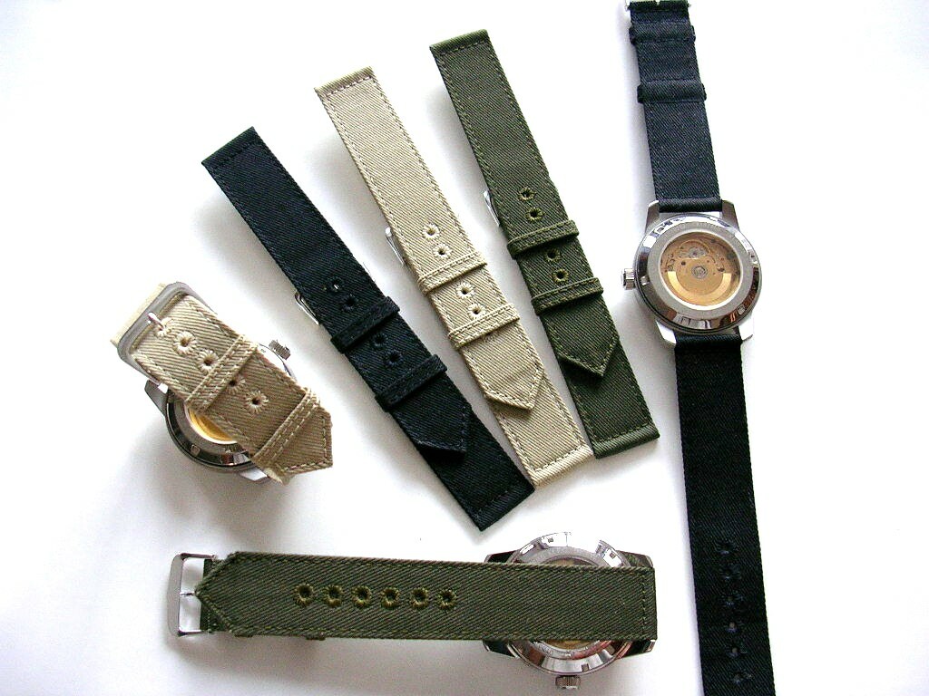 NATO® 2pc WWII Canvas Military army MoD watchband OEM Combat strap IW SUISSE USA