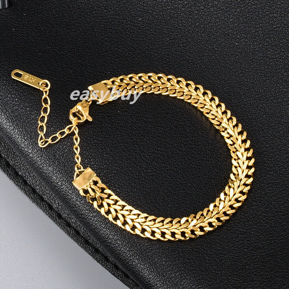 Woman 18K Gold Plated Stainless Steel Mesh Braided Chain Bracelet/Choker
