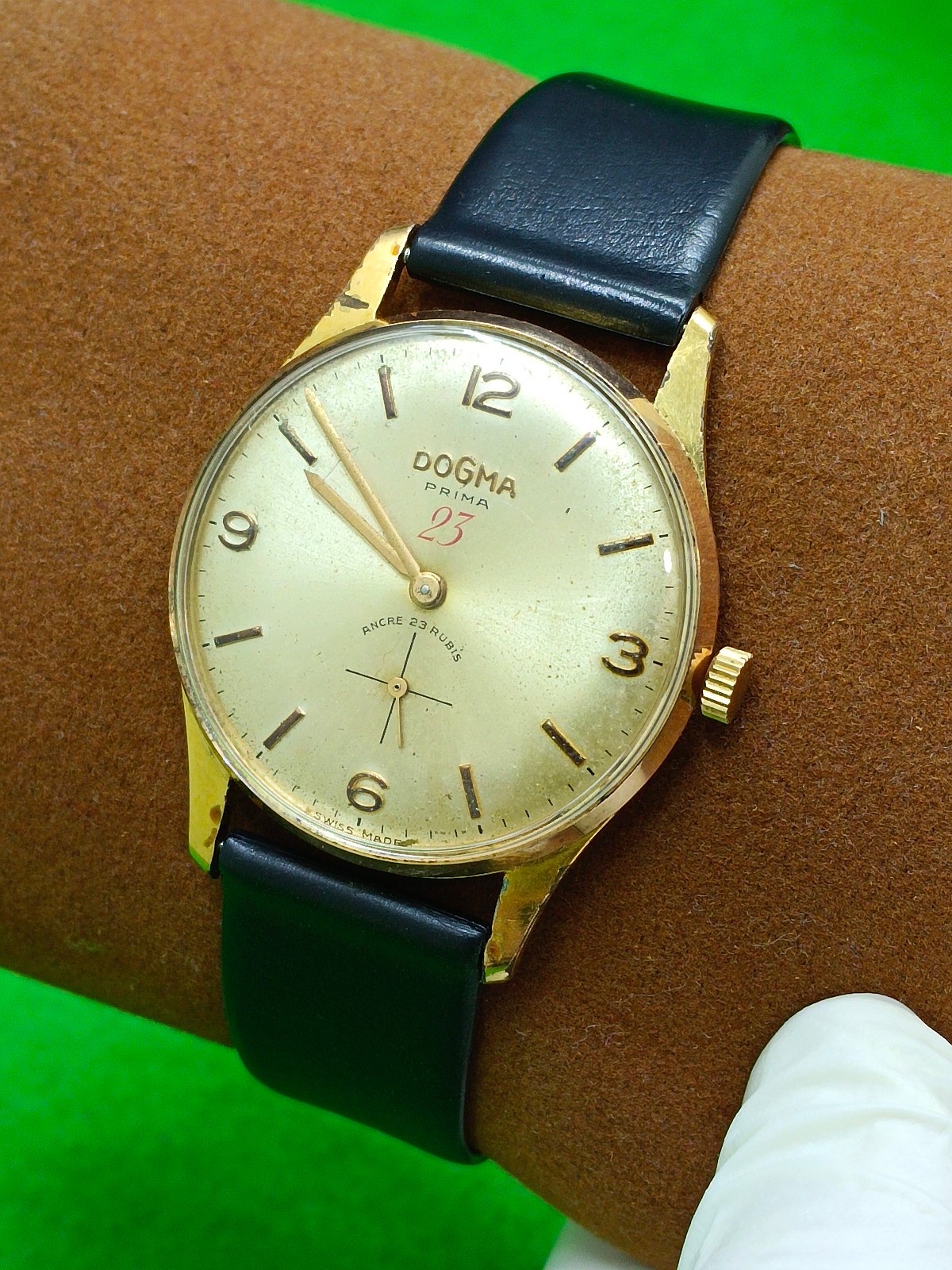vintage DOGMA watch PRIMA 23 RUBIS Mechanical Manual Gold Plated G 10