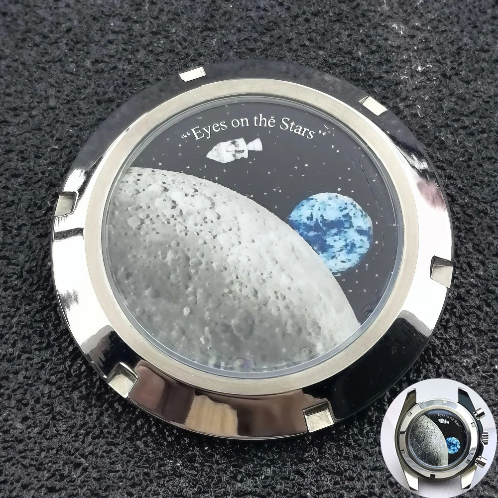 37mm Detachable Stainless Steel Back Cover Moon Pattern For VK63 Case