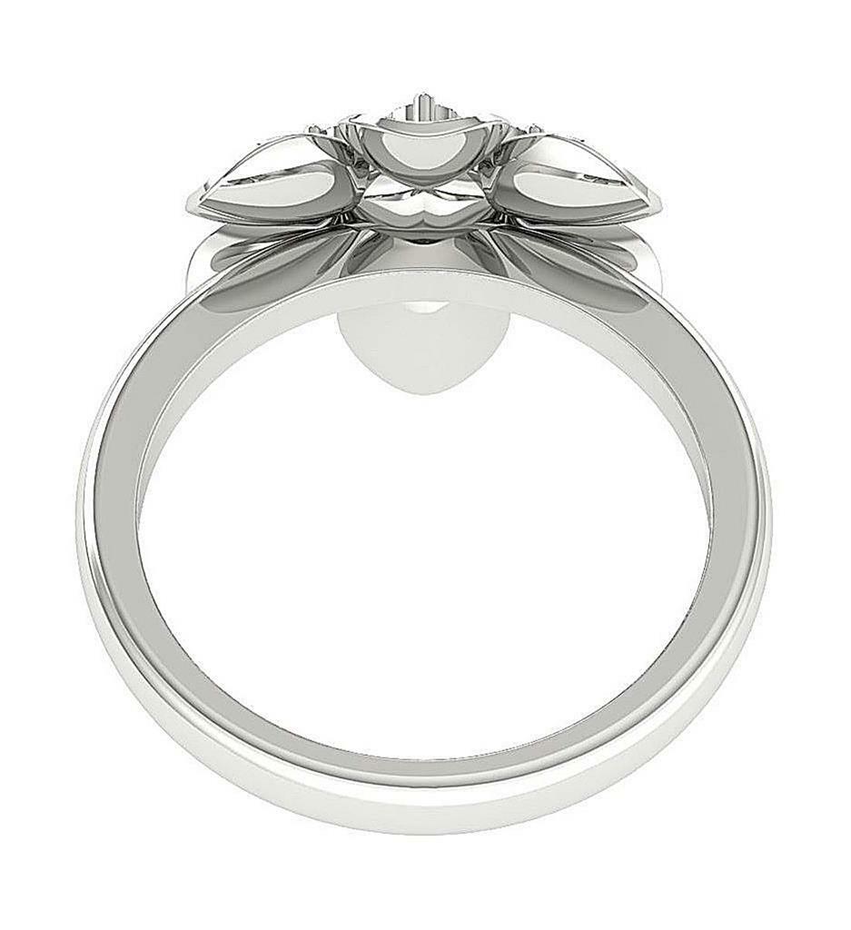 Right Hand Ring Natural Round Cut Diamond I1 G 0.50 Ct 14K Solid Gold Prong Set