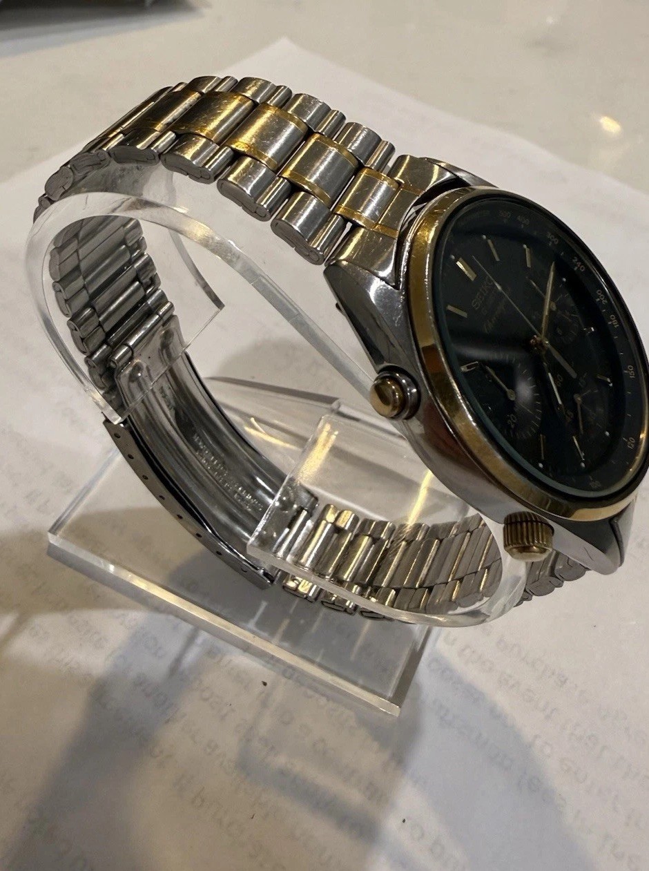 Seiko 7A28-7020 “Black Bond” Quartz Chronograph – Freshly Serviced