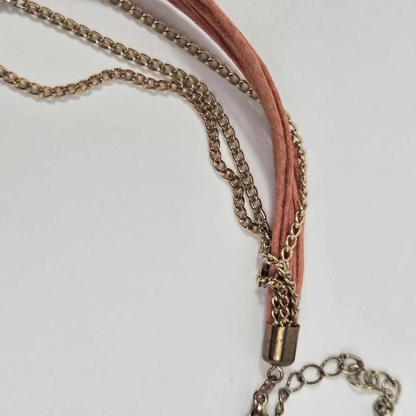 Bijoux Terner Red Enamel Gold Tone Medallion Multi Strand Statement Necklace