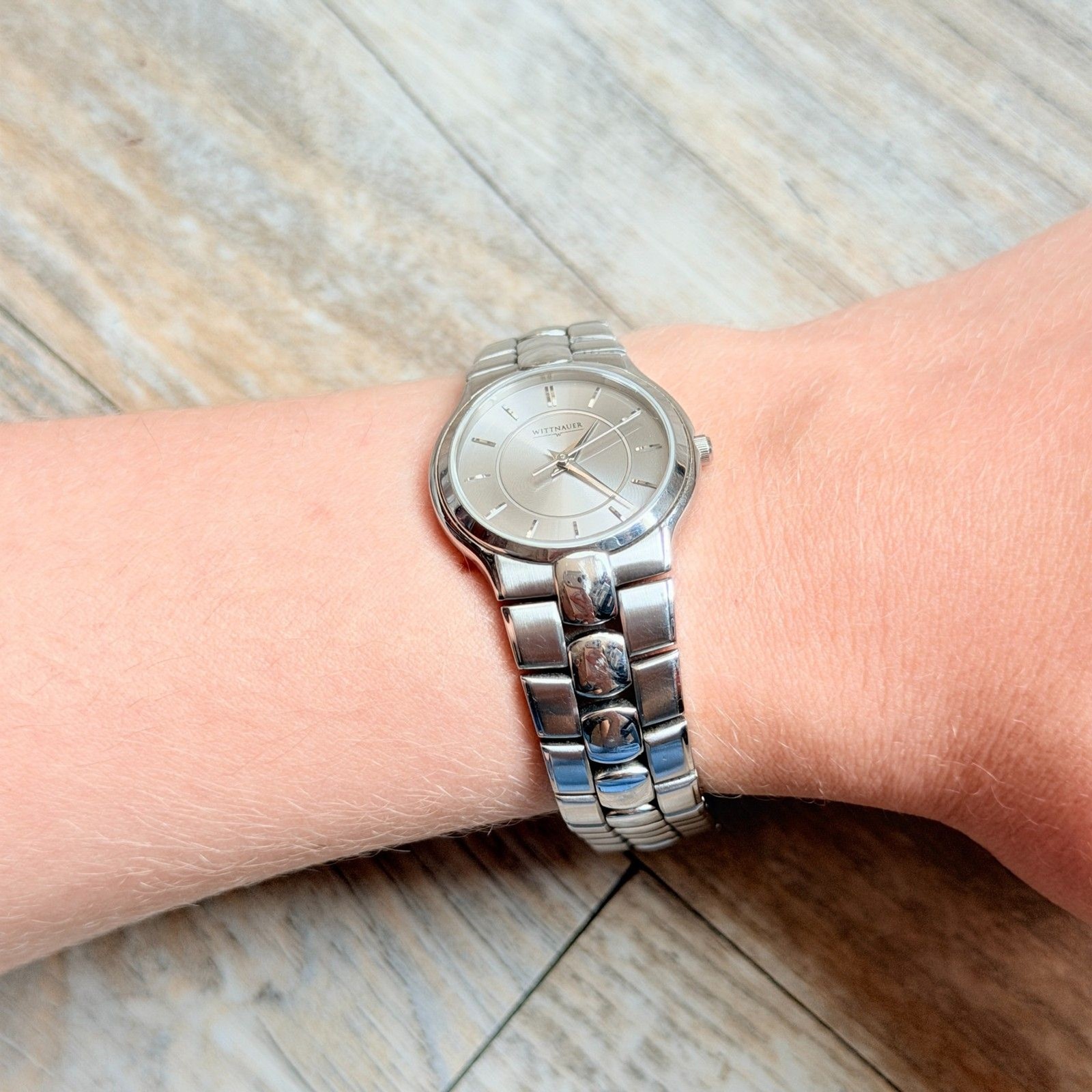 Wittnauer Biltmore Women’s Swiss Quartz Watch 10L17 Stainless Steel Silver 7″