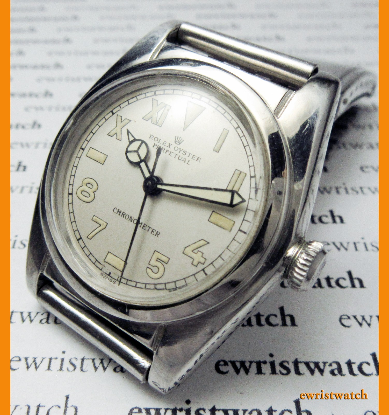 VTG Rolex Oyster Perpetual Chronometer Bubbleback California Dial w/BOR Bracelet
