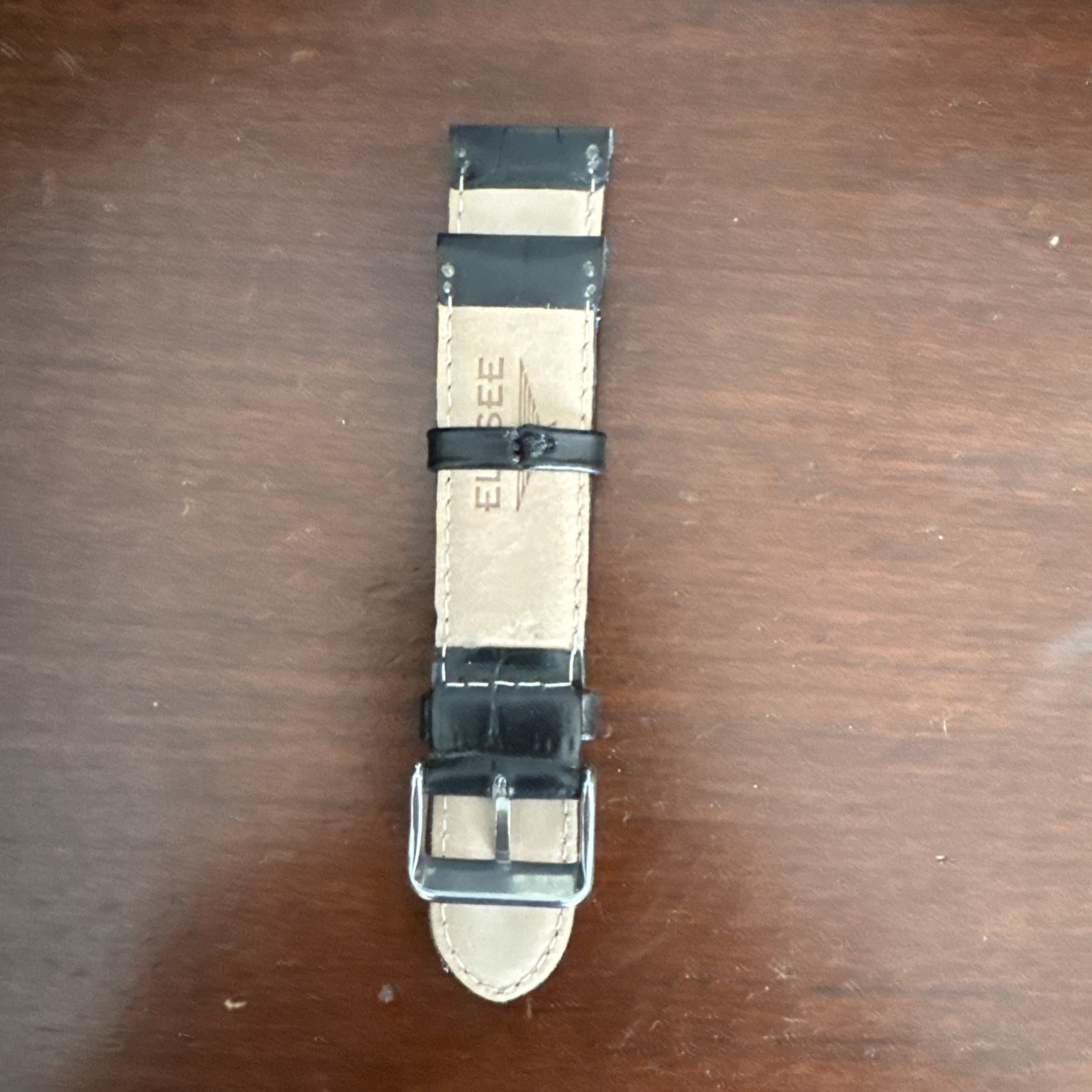 New Elysee Watch Band 205mm Long Leather Black 22mm Brand E427