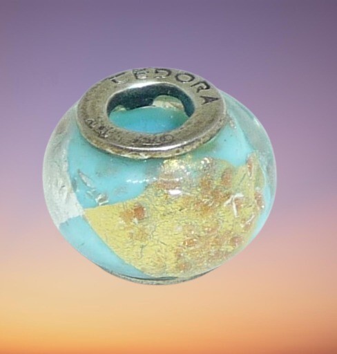 ORIGINAL TEDORA AUTHENTIC MURANO GLASS BEAD VETRO STERLING ARGENTO 925