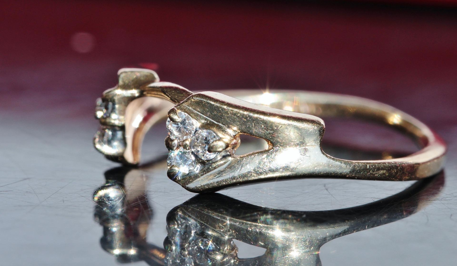 14k yellow gold ring enhancer 0.12c natural diamond size 6 solitaire wrap 1.95gr
