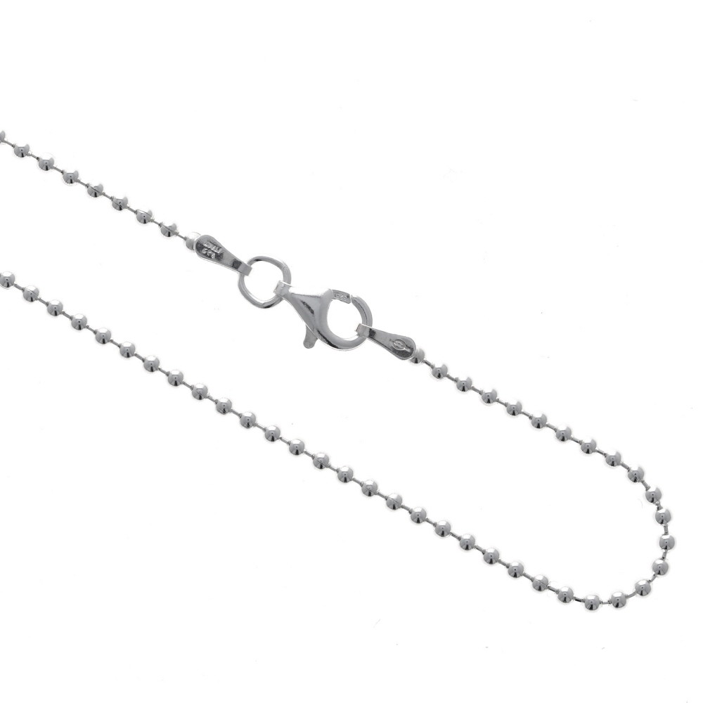 Sterling Silver Beaded Chain 1.8mm Beads 16″ and 18″ Medium Chain BD180