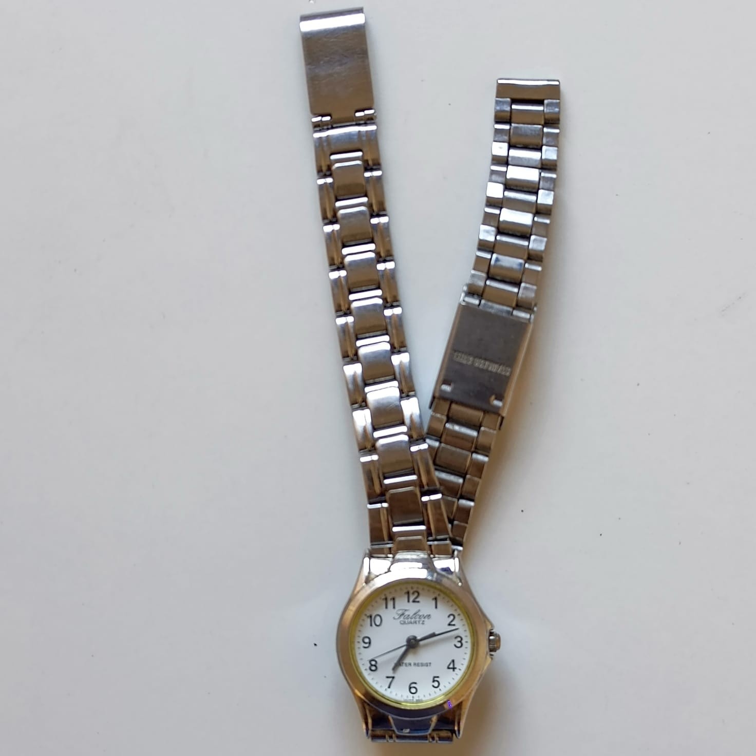 Vintage Falcon Q&Q Ladies Quartz Wrist Watch Silver Tone Bracelet Easy Read