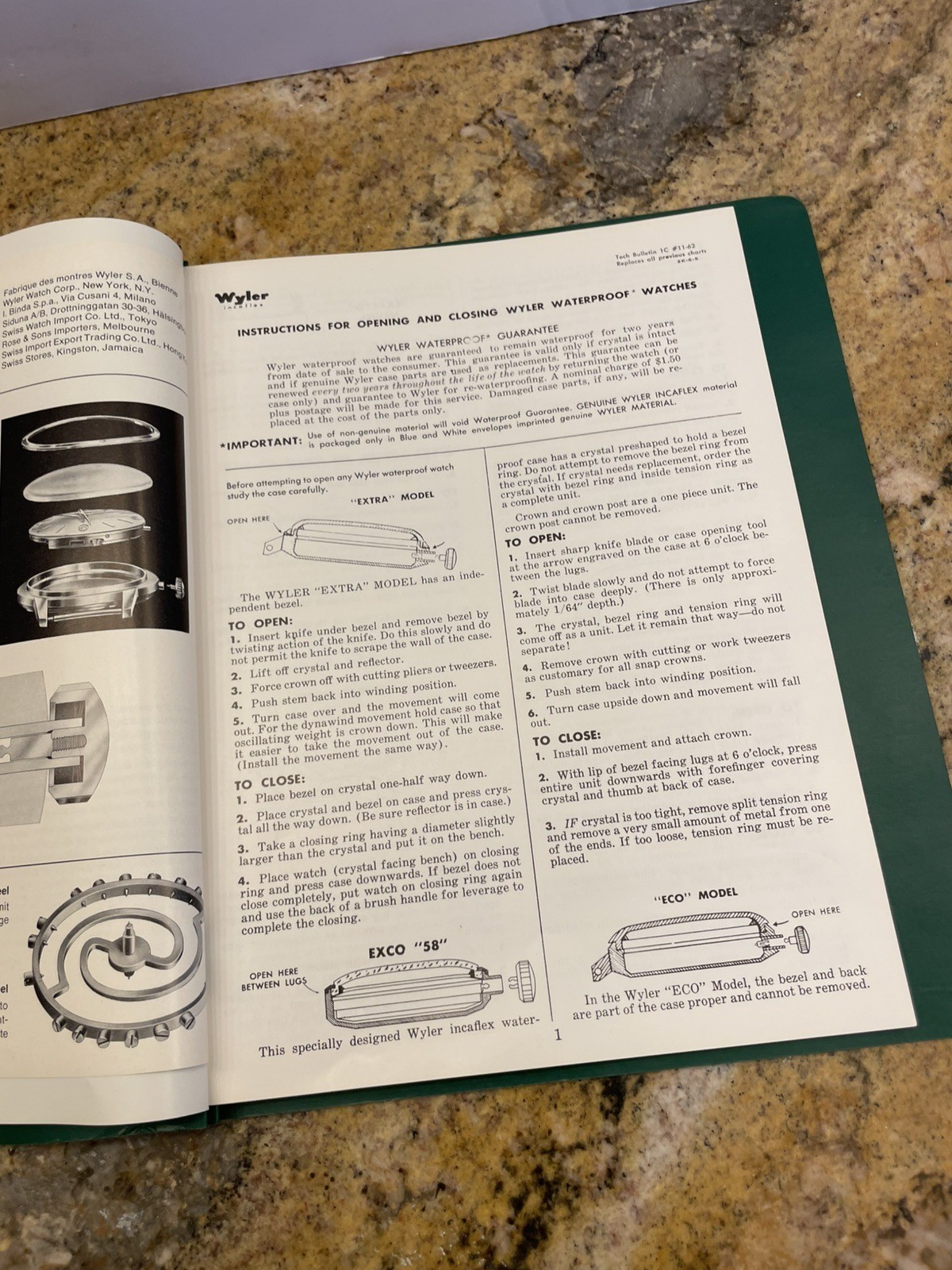 Vintage Wyler Incaflex 1963/1965 Service Manual & Catalog Of Genuine Material