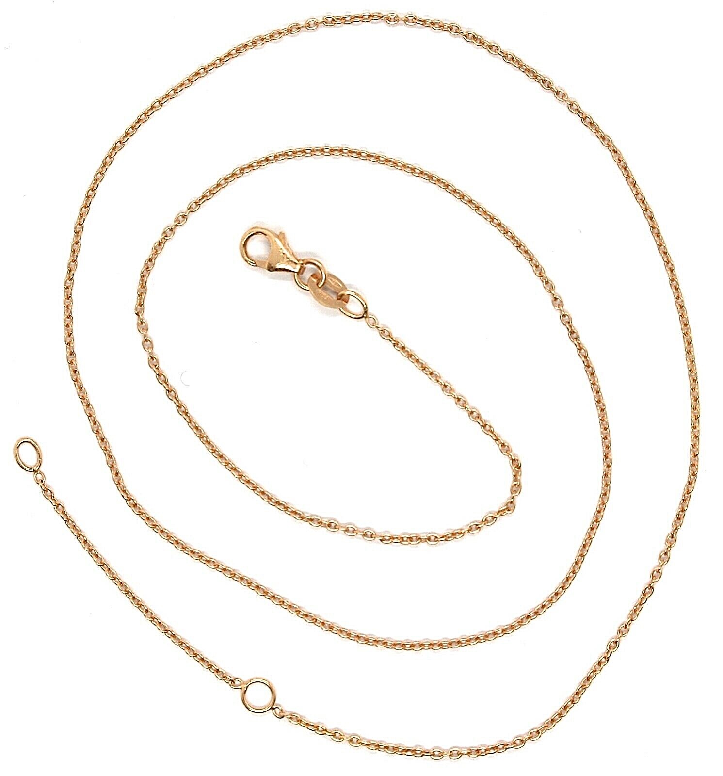 18K ROSE GOLD CHAIN, 1.0 MM ROLO ROUND CIRCLE LINK, 19.7 INCHES, MADE IN ITALY