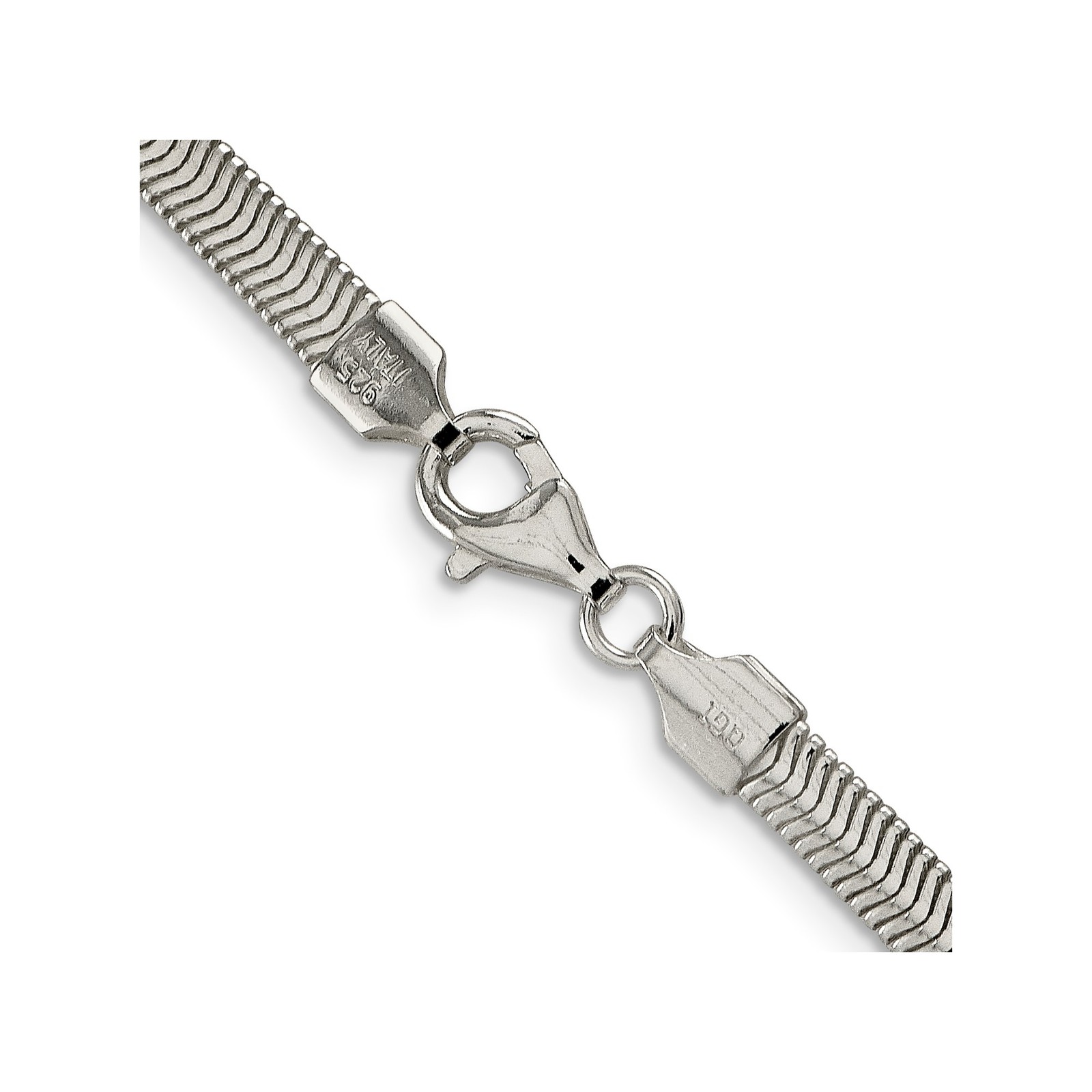 Sterling Silver 4.2mm Flat Oval Snake Chain Necklace Mens Womens