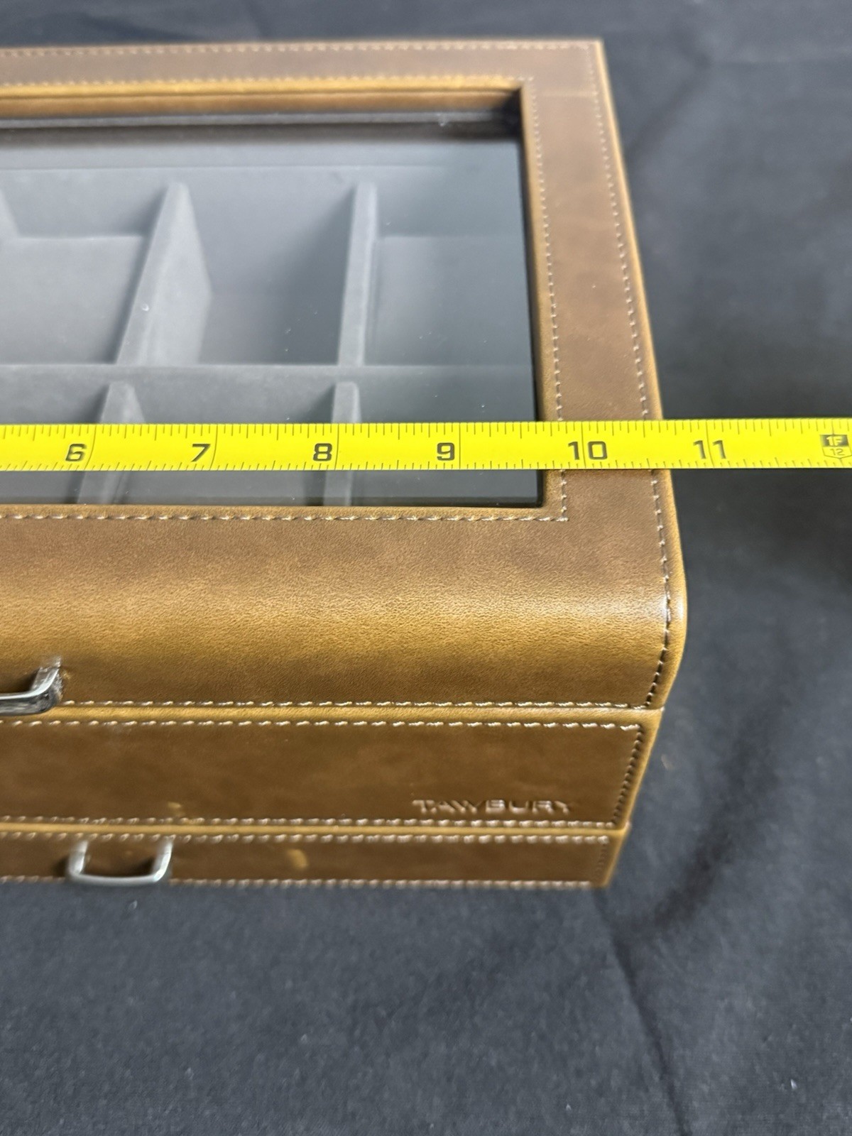 TAWBURY 8 Slot Watch Box Unisex Storage Drawer Real Glass