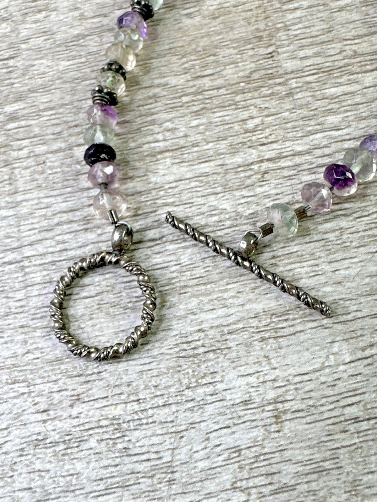 Artisan Handmade In MT Mixed Purple Glass Beaded Necklace 18″