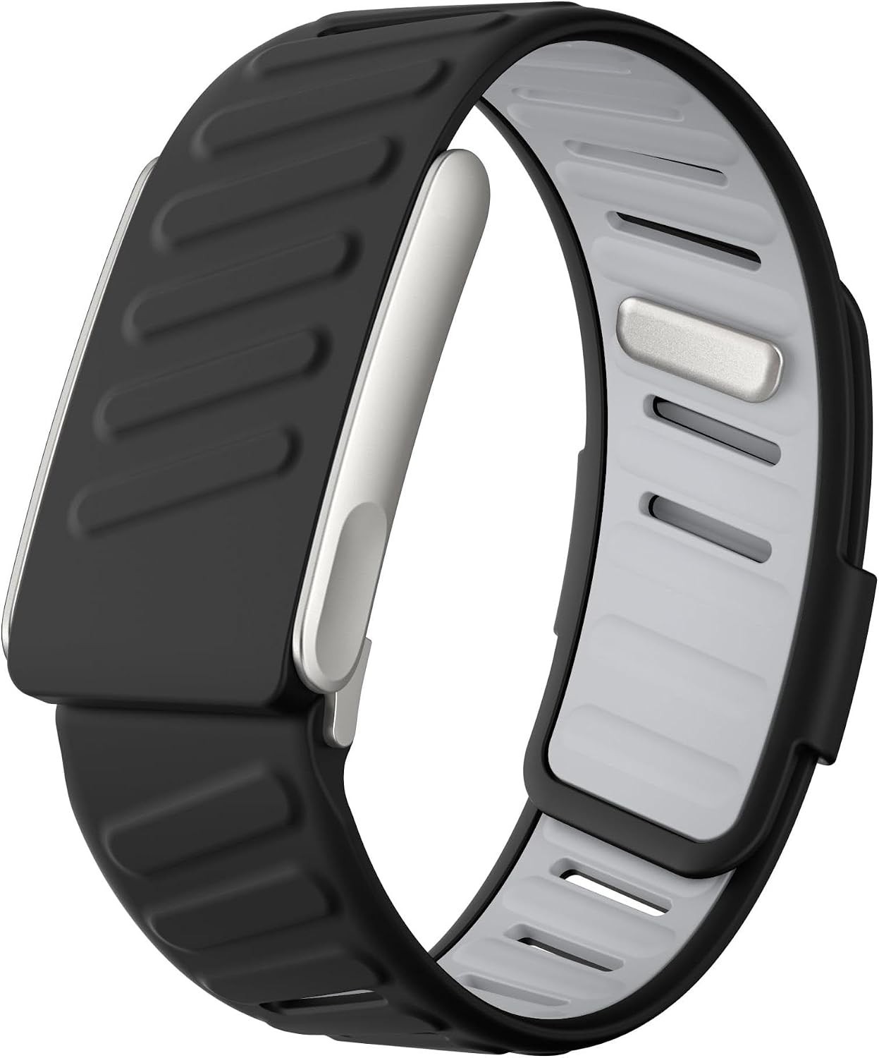 Skin-Friendly Silicone Strap for Whoop 5.0 – Ultimate Comfort in Black/Gray