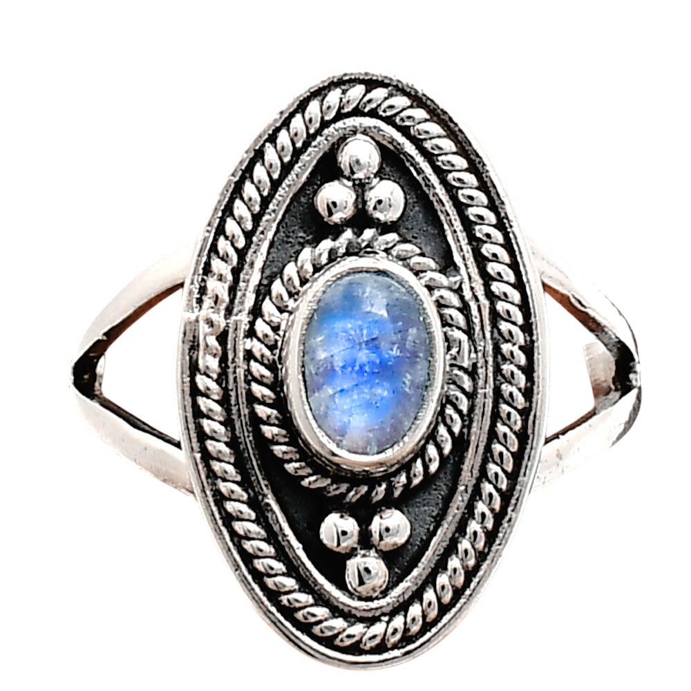 Natural Gemstones Oval Shape 925 Sterling Silver Ring s.6-10 R-1258 AGR1026