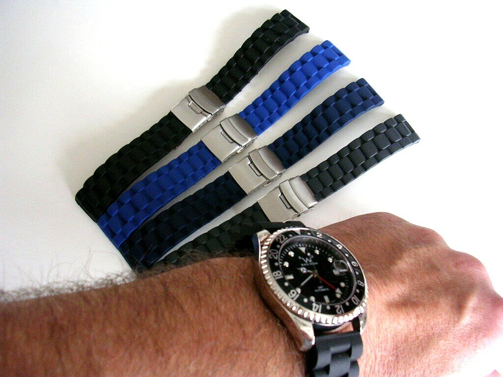 Silicon Rubber Diver Link deploy watch band strap Sport Dbl Lock IW SUISSE USA