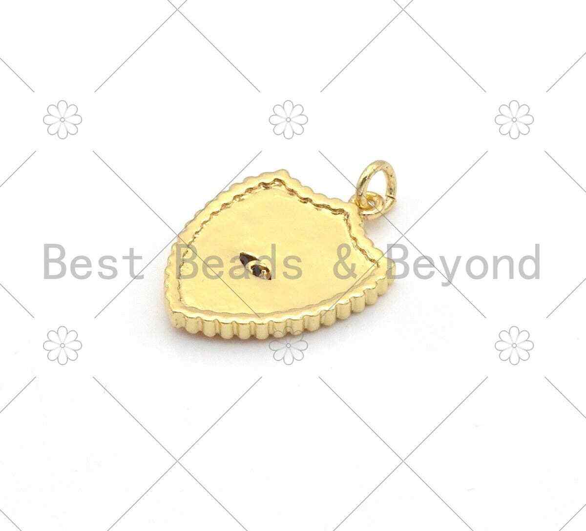 Colorful Enamel Evil Eye On Shield Shape Pendant,18K Gold Filled Enamel Evil