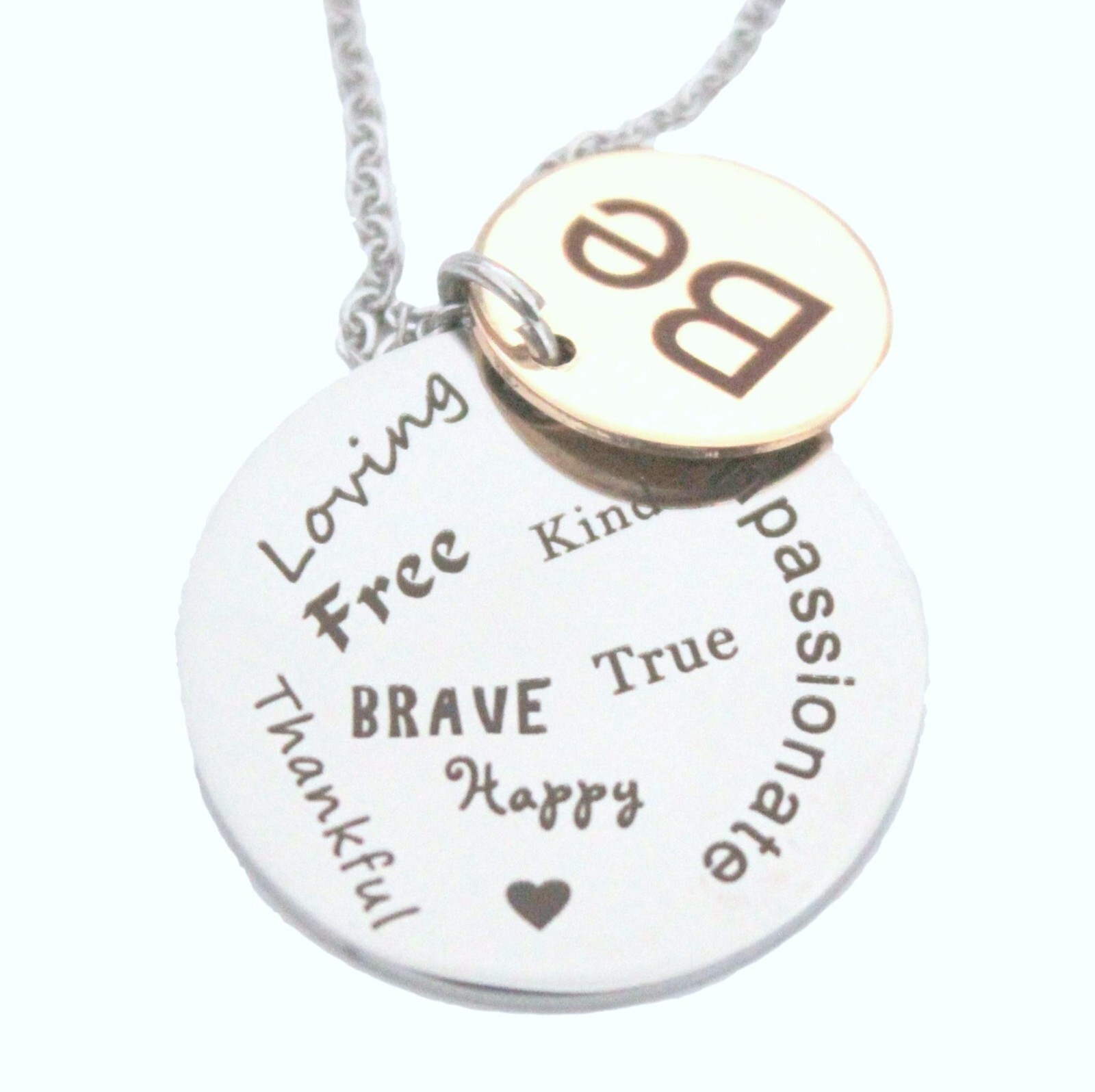 Just Be Pendant Necklace Brave Thankful Kind True Compassionate Loving Free #500