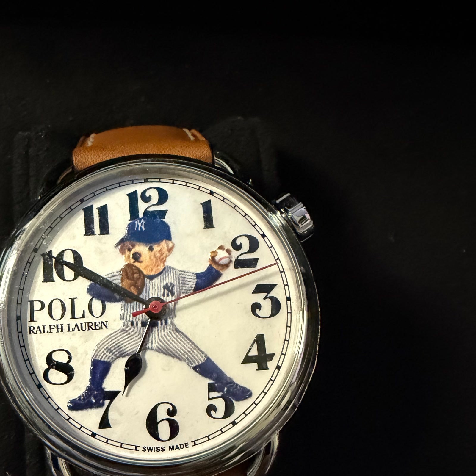 Polo Ralph Lauren Polo Bear NY Yankees 42mm Swiss Automatic Watch NEW Box MLB