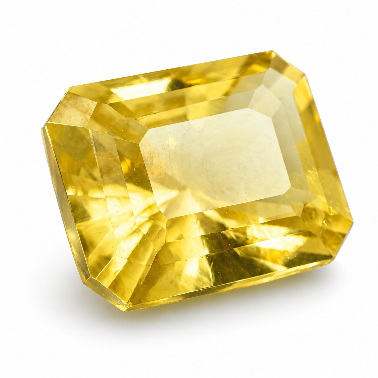 AAA+ 9.55 Ct Emerald Cut Natural Yellow Sapphire Loose Gemstone CERTIFIED
