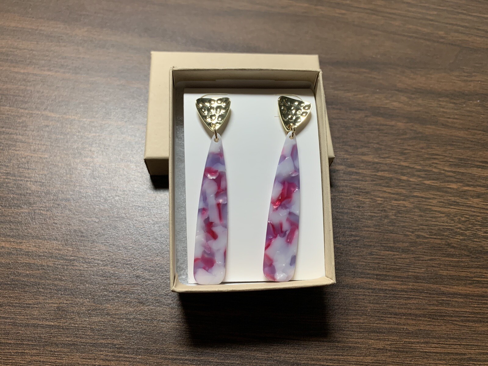 Handmade Multi Choose Shell Resin Earrings With Gold Plated Post