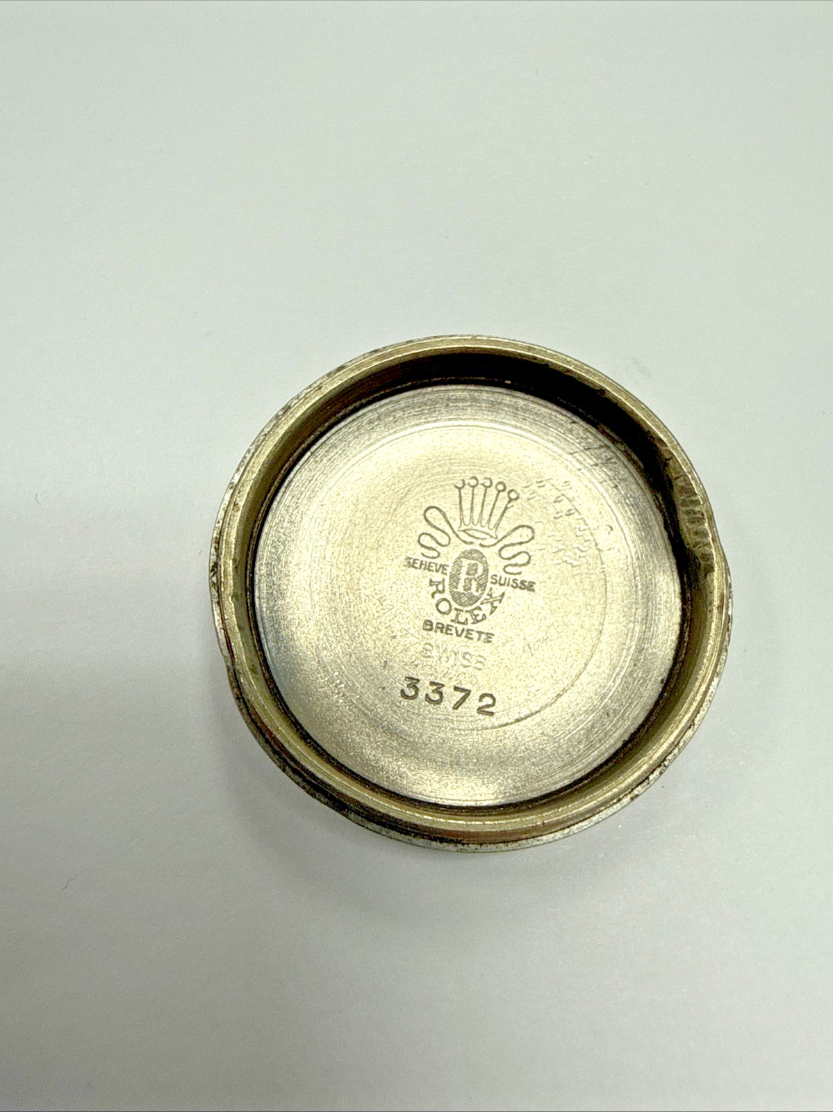 Rolex 3372 Vintage 1940s Bubbleback Steel Watch Case Back For Repair e12207