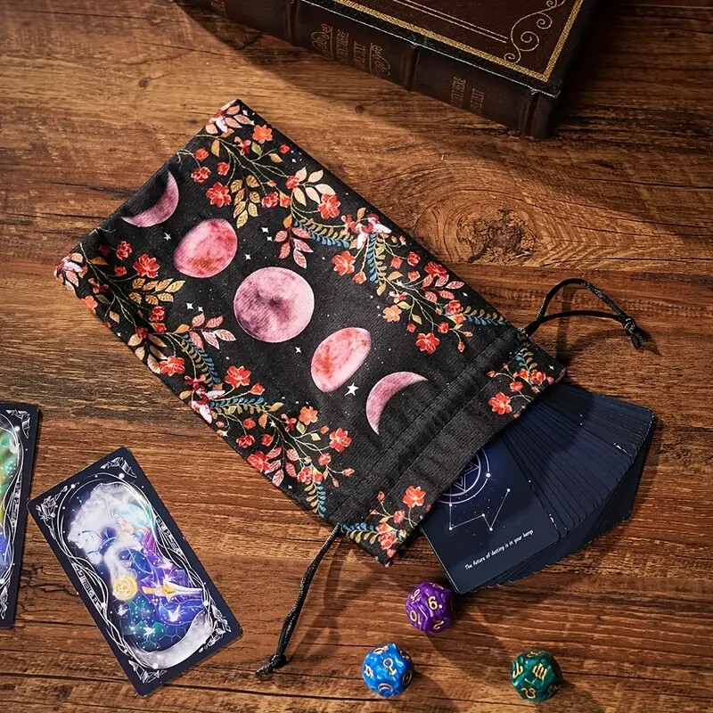 2 PC Random polyester Soft Velvet Jewelry Pouch and 1 Random Free Tarot Deck