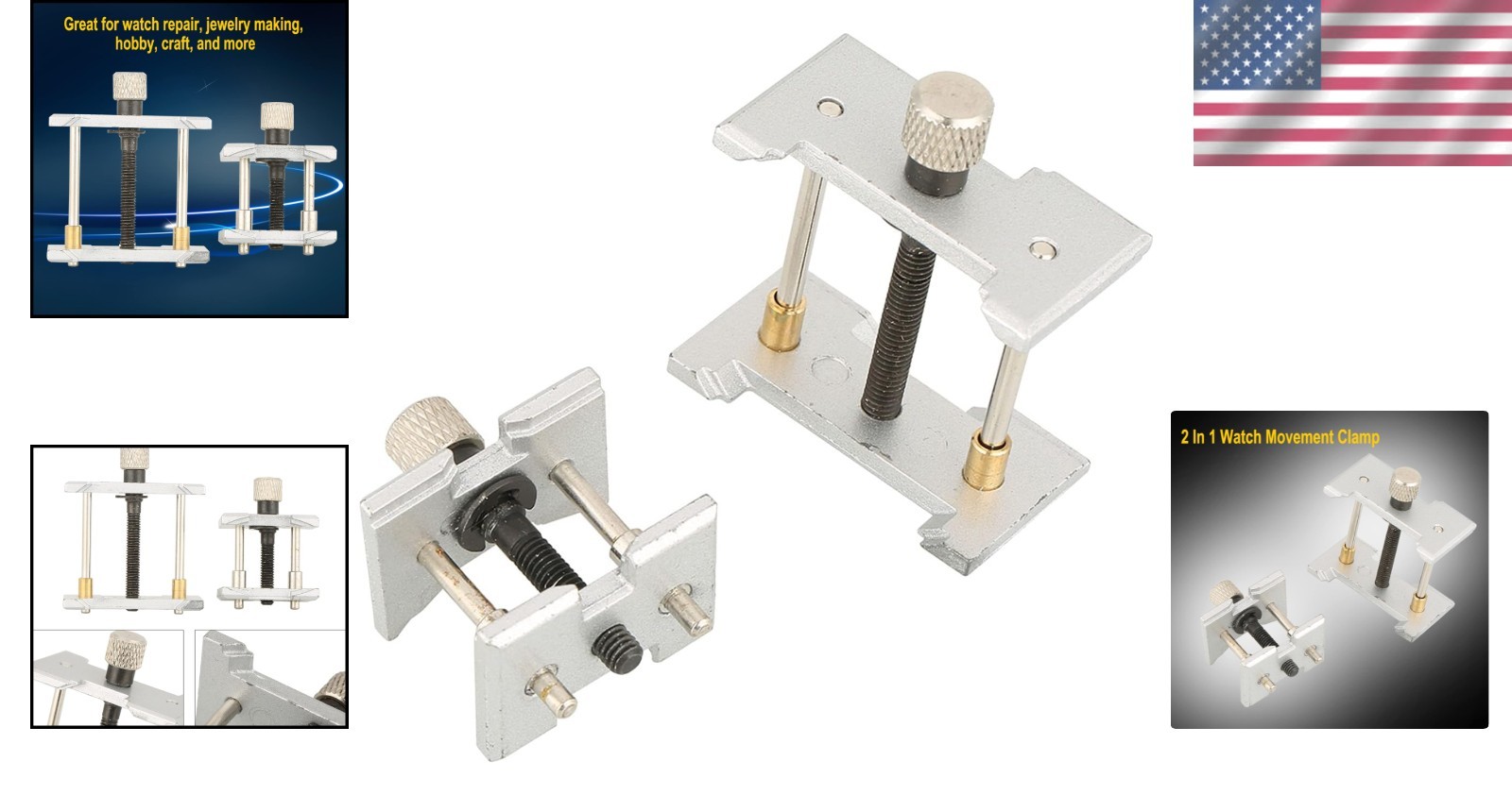 2Pcs Adjustable Watch Movement Holder Set – Ideal for Watchmakers & DIYers