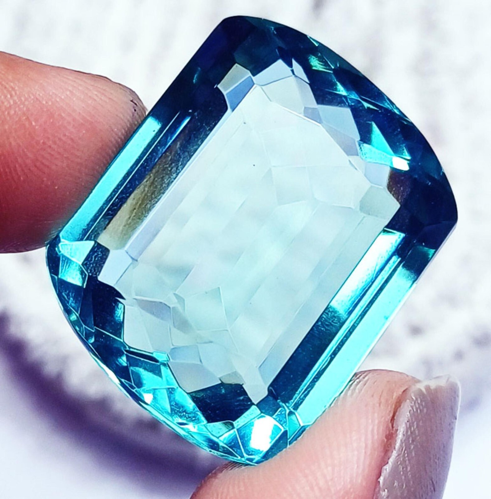 Aquamarine54.65 Cts Certified Loose Gemstone Fancy Shape With Free Gift