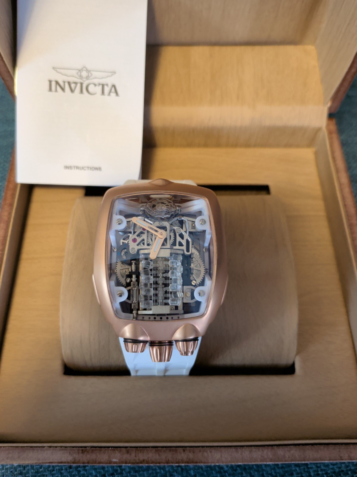 Montres Prestige X Invicta Automatic Men’s Watch 44mm, White (MPW-0159) Engine