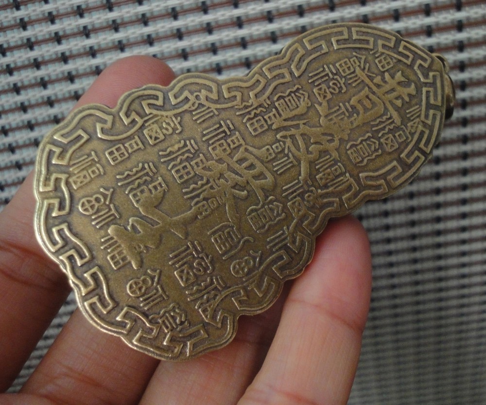 Vintage Style Pure Brass GuanYin Buddha Statue Pendant Bags Charms