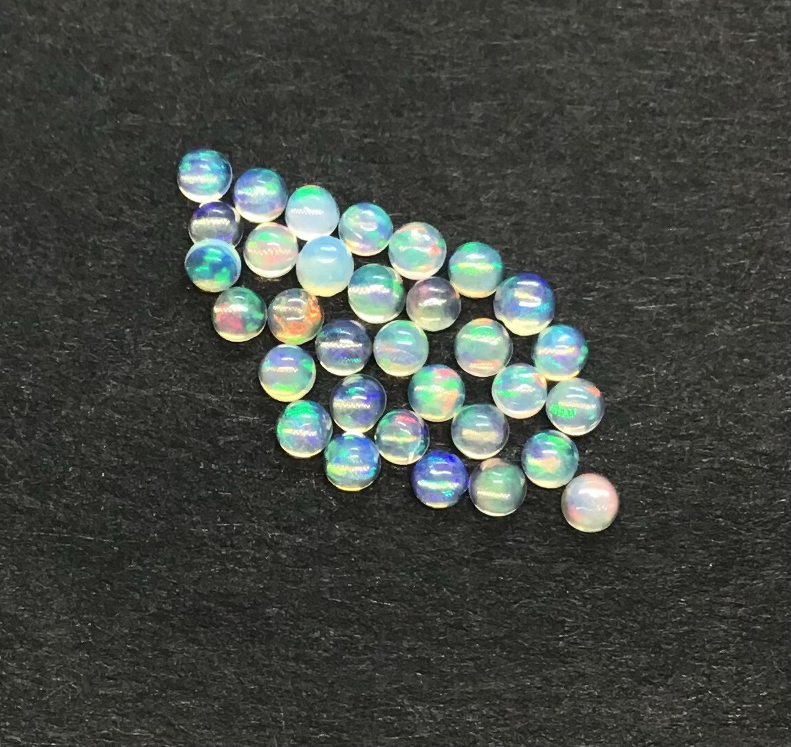 AAA Natural Ethiopian White Opal Round Flat Back Loose Gemstone For All Jewelry