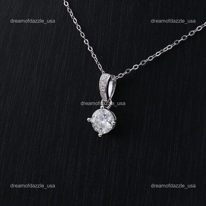 Mothers day Sale 14K White Gold Brilliant Cut Diamond New Chain Necklace Jewelry