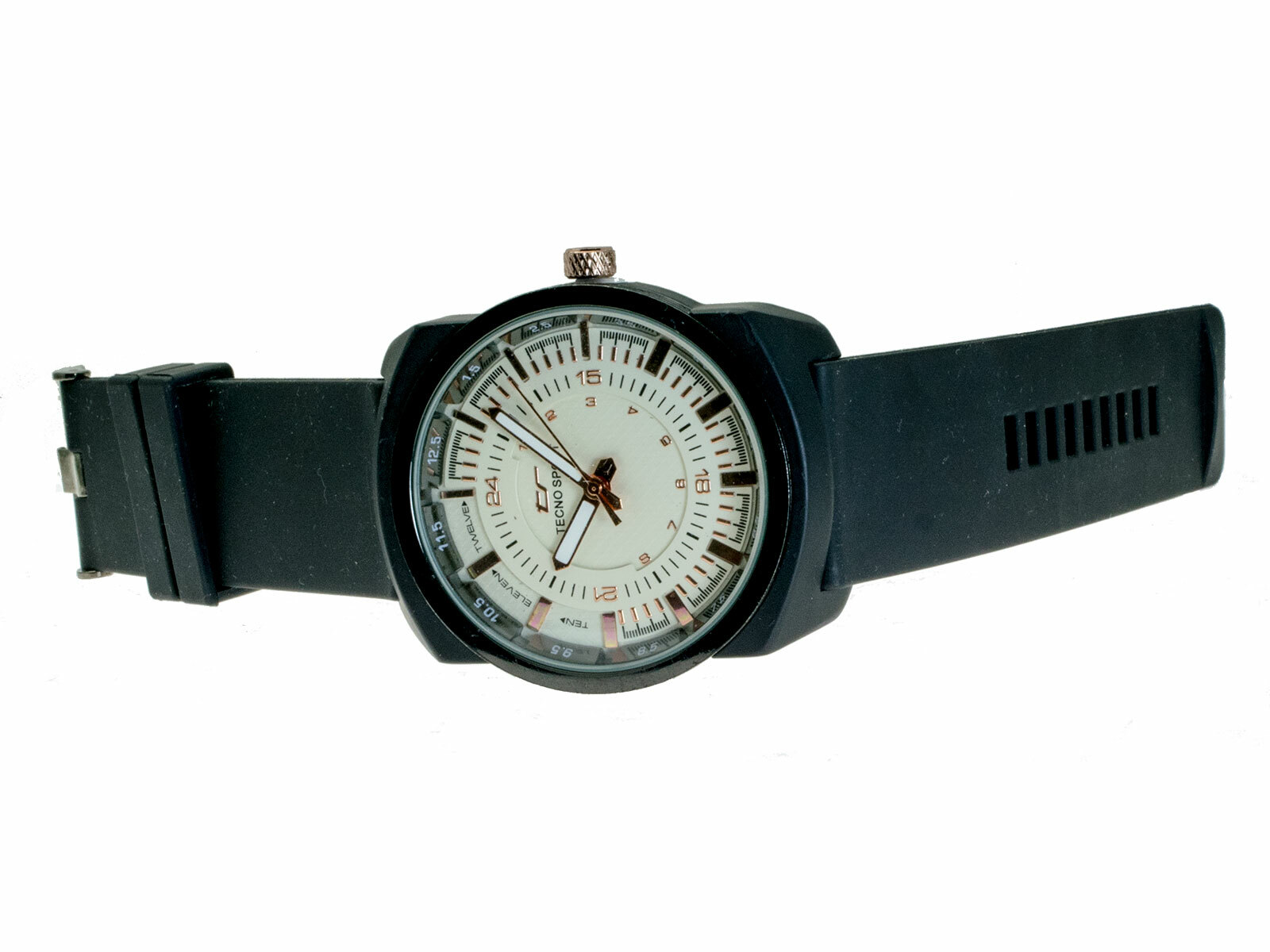 TECNO SPORTS: SILICON RUBBER BAND ANALOG QUARTZ WATCH