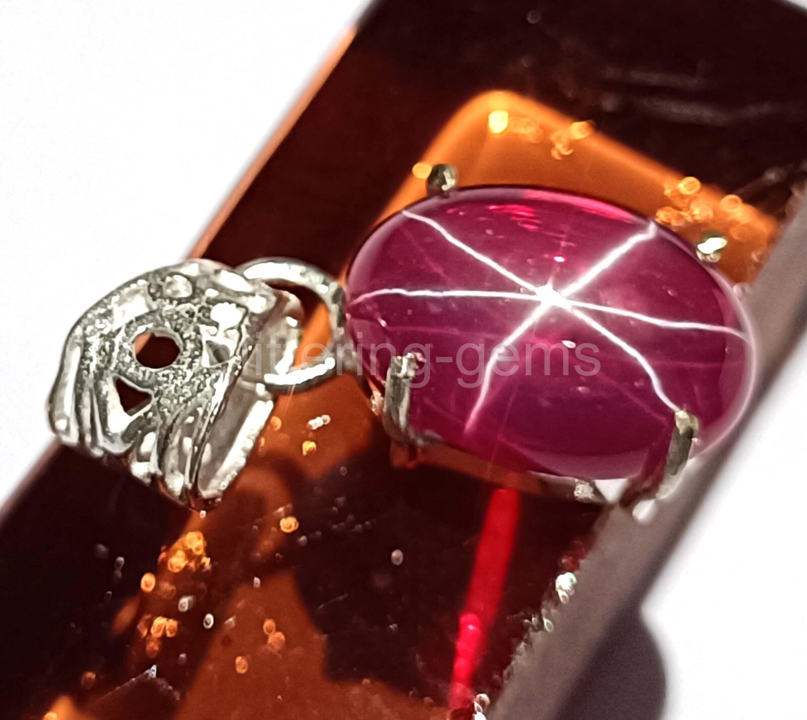 Natural 21.50 Ct Pink Star Ruby 925 Solid Silver Pendant 6 Rays Loose Gems 5JSR