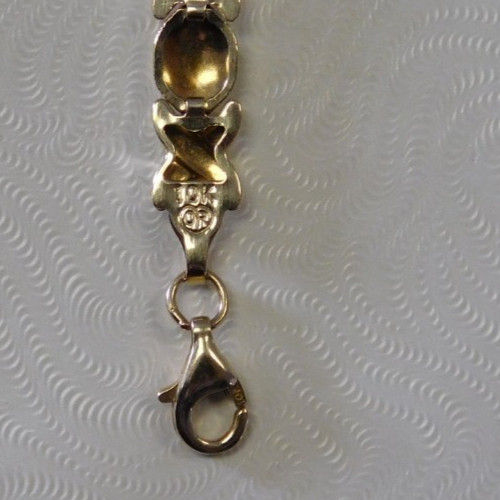 NEW Ladies 10k Yellow Gold XO Finish Bracelet, 7 inches, 4.1g