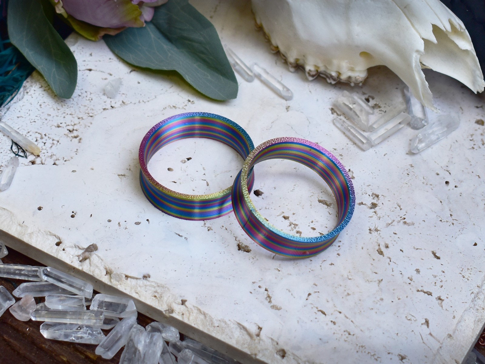 Ultra Light Ear Tunnels 10-200mm | Rainbow Twist Ear Plugs | Pair | 9 shapes