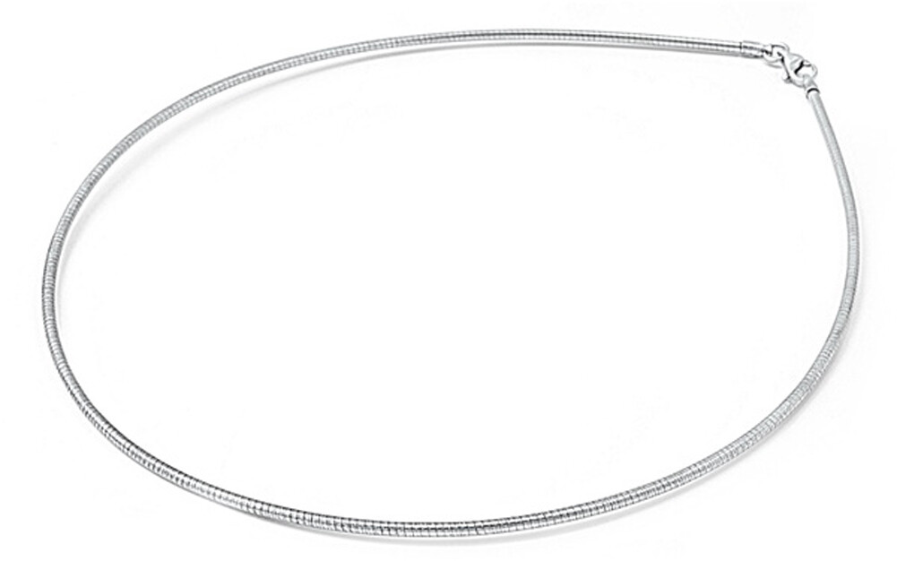16″ Sterling Silver Omega Necklace Round Snake Chain Pure 925 Italy US Wholesale