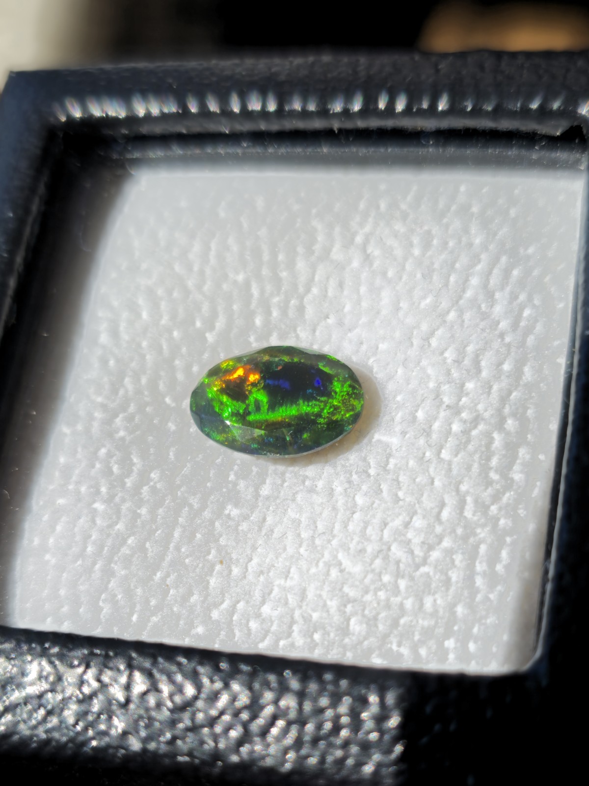 Solid Black Opal 1.80ct • Hand Faceted • Natural Colour Play Gemstone ✨️
