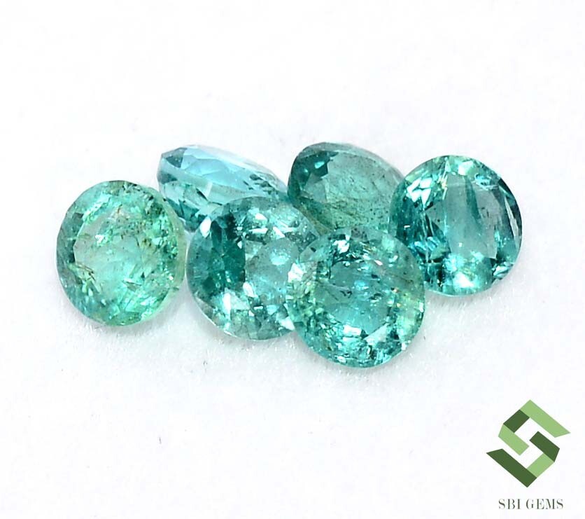 2.88 CTS Natural Emerald Round Cut 5 mm Lot 06 Pcs Lustrous Loose Gemstones
