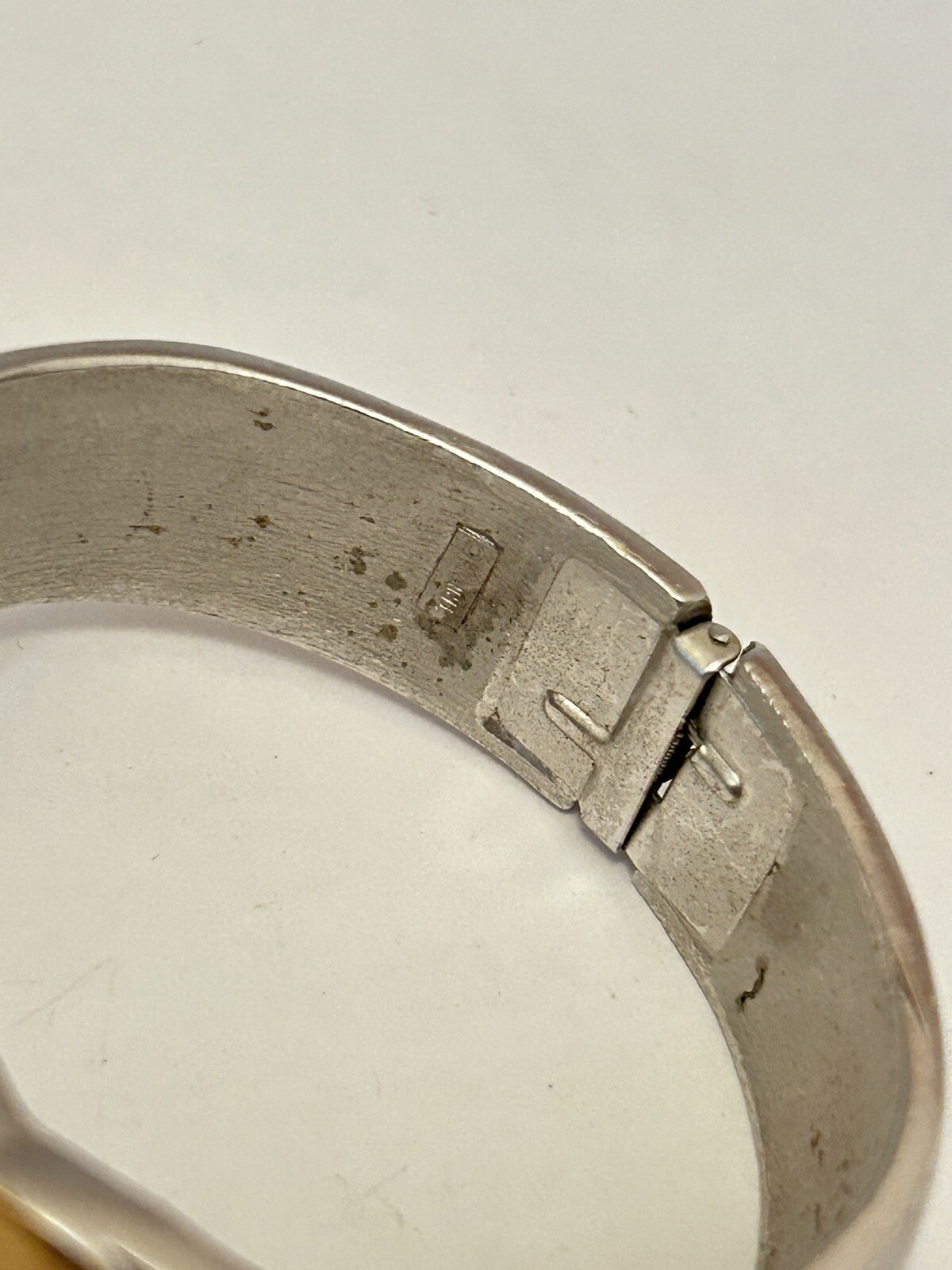 Vintage 1950’S TRIFARI Spring Cuff Bracelet Gold Silver Plated 7.5 in Around B13
