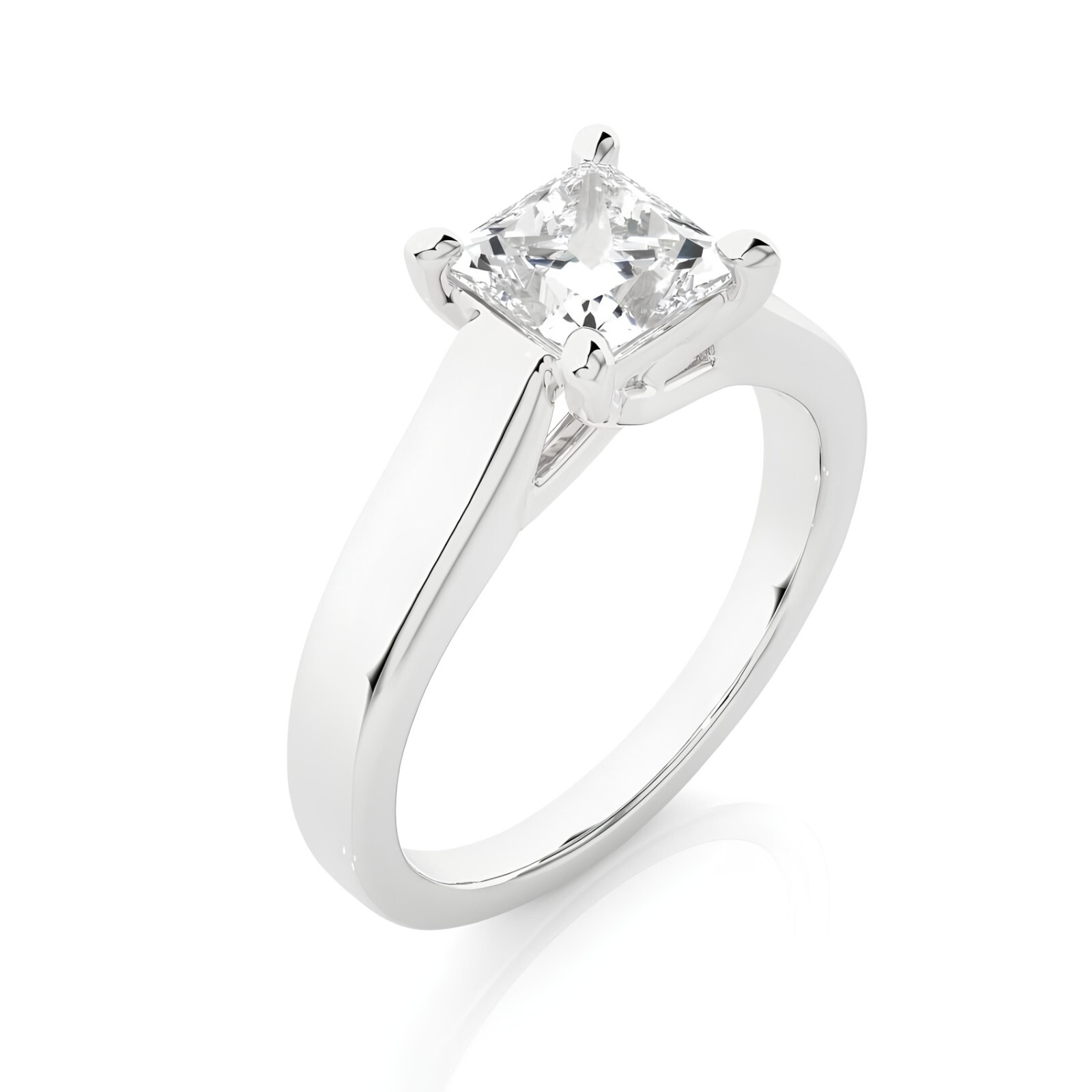 1.00 CT Princess Cut VSSI Lab Grown Diamond Women’s Wedding Ring 14k Yellow Gold