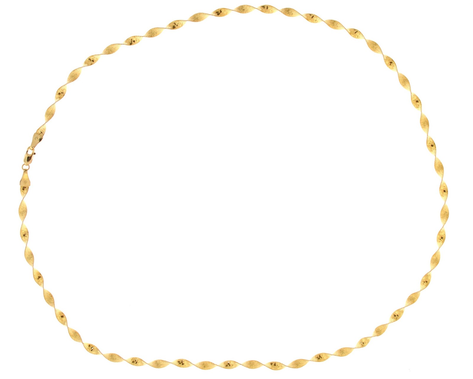 Vintage 14K Yellow Gold 3.60mm Herringbone Twist Chain 20″ Italy
