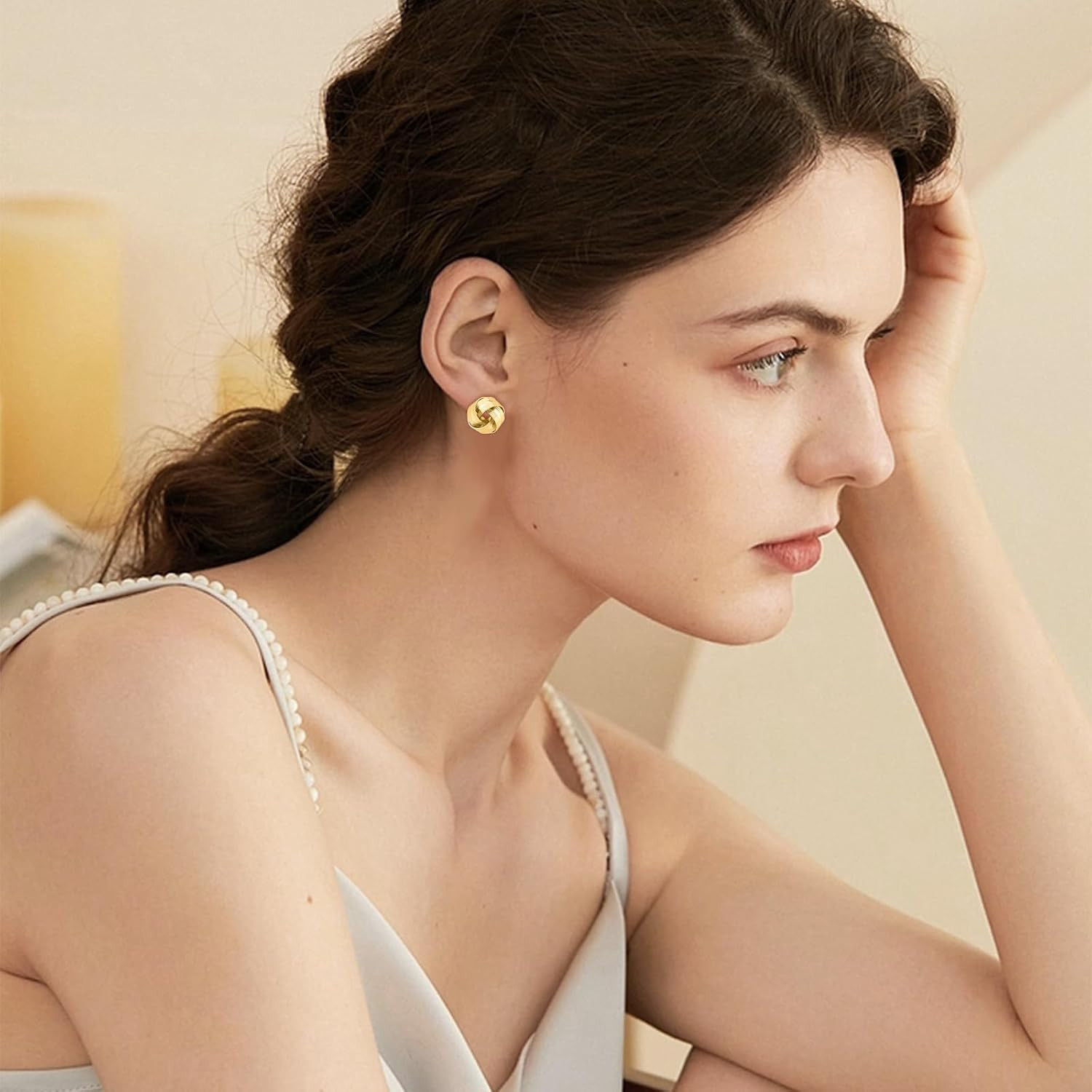15 Pairs Gold Love Knot Earrings for Women Hypoallergenic Earring 14K Gold Plate