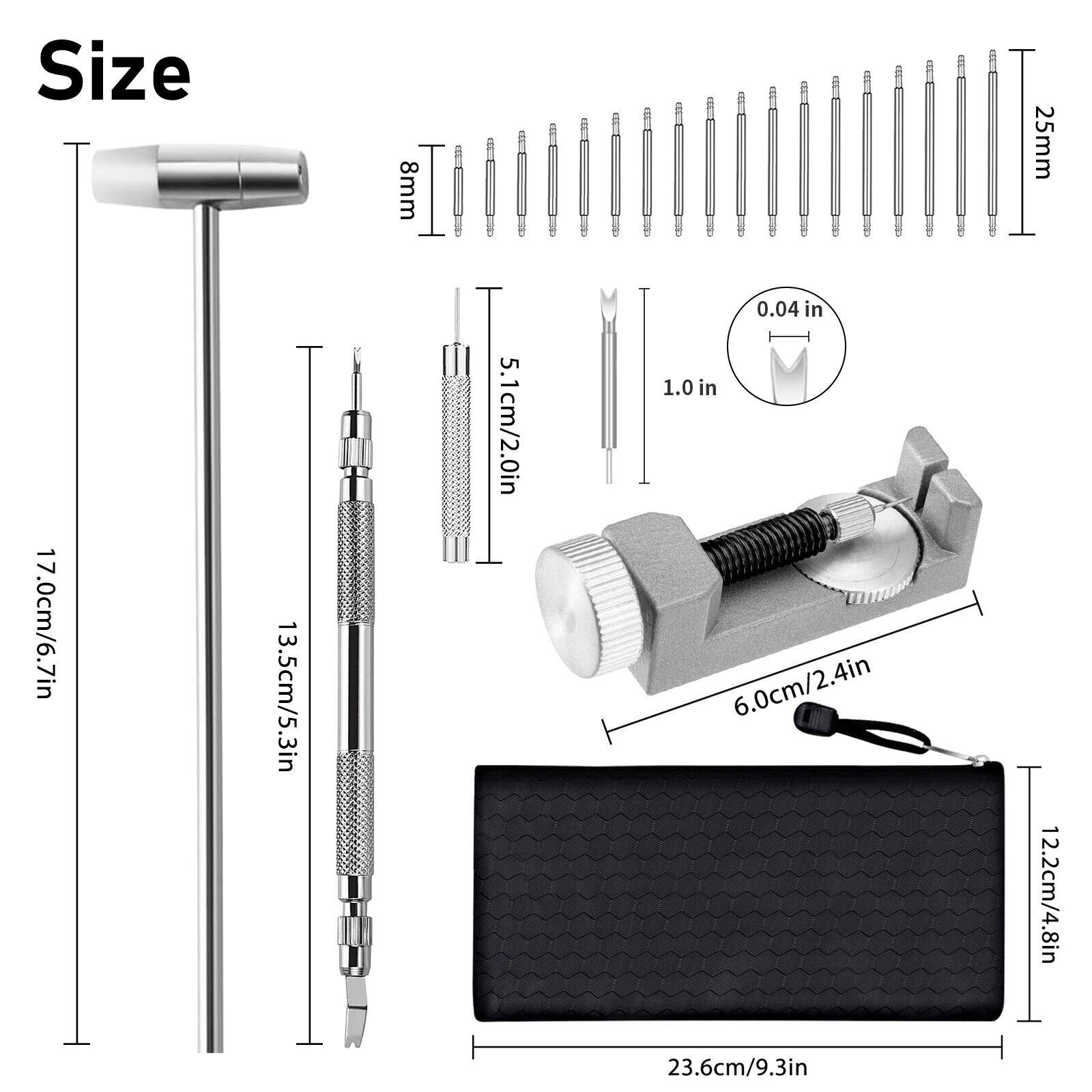 Adjustment Watch Band Strap Link Pin Remover Repair Tool Spring Bar Resizing Set