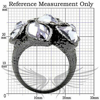Brilliant Cubic Zircon CZ AAA Ruthenium Cocktail Fashion Ring 5 6 7 9 10 0W120