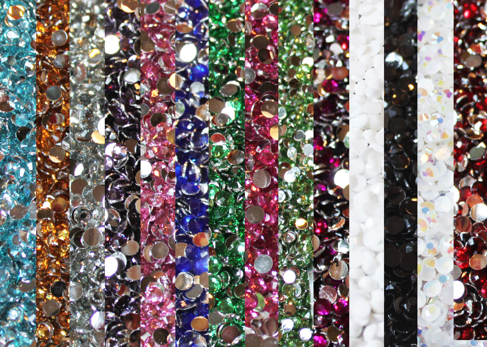1000 Crystal Flat Back Resin Rhinestones Gems 60 colors, 2mm, 3mm, 4mm, 5mm, 6.5