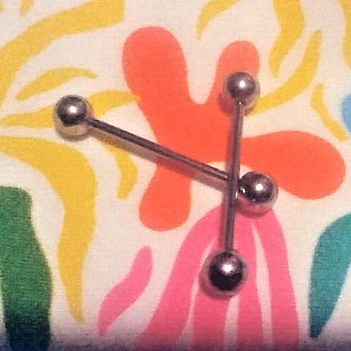 BARBELL PAIR, GAUGE 14 x 25 x 6 MM BODY PIERCING JEWELRY SURGICAL STEEL 316L NEW